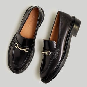 New MADEWELL Vernon Bit Hardware Loafer in True Black Leather
